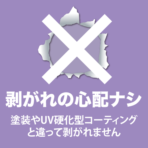 ドリームコートは従来のクリア塗装のように剥がれの心配ありません